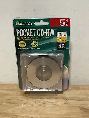  Memorex Pocket CD-RW 8cm Rewritable 210 MB 24 Minute 4x  5-Pack • $6.79