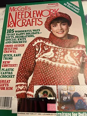 McCall's Needlework & Crafts Magazine October 1985 Crafts Knitting Crochet • $8.96