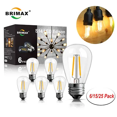 E26 LED Outdoor Edison Bulbs 2W S14 For String Light Replacement 6/15/25PCS • $12.08