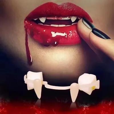 2x Halloween Party Cosplay Vampire Fangs Retractable Teeth Costume Zombie Tooth • £5.49