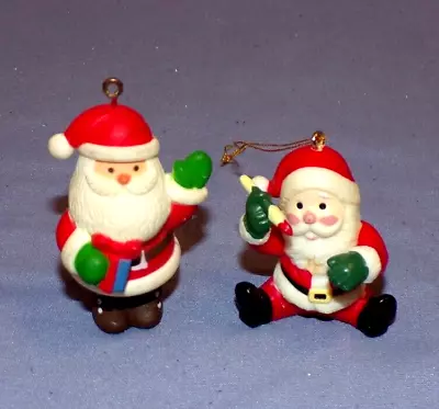 Lot 2 Miniature Santa Claus Figurine Christmas Ornaments Hallmark Approx. 2  Red • $4.99