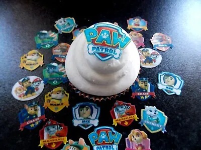 24 Precut Edible Small Paw Patrol Wafer Paper Cake/cupcake Toppers • £2.85