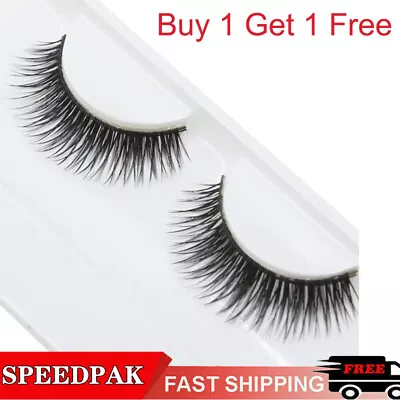 £2.41 • Buy Reusable 3D Mink Hair Glue-Free Self-Adhesive Lashes Natural Curl Eyelashes UK
