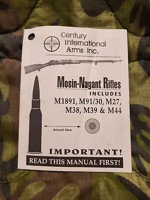 OEM Manual For MOSIN NAGANT RIFLES Including M1891 M91/30 M27 M38 M39 M44 • $9.95