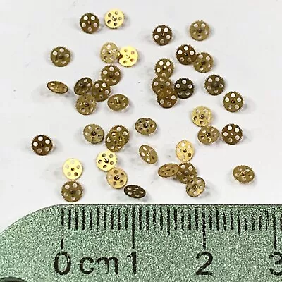 25 Gold Watch Gears Teeny Tiny Altered Art Parts Wheels Steampunk Watchmaker Lot • $5.99