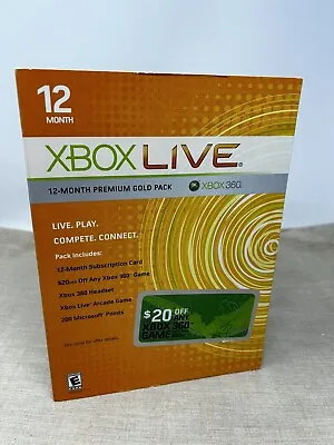 Xbox 360 Live 12 Month Messenger Gold Pack With Headset Arcade Game Sealed • $99.99