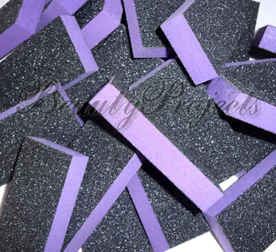 1000pc Nail Buffer 80/80 Black Grit Purple Sanding Small Buffer Blocks 2 Side • $74.95
