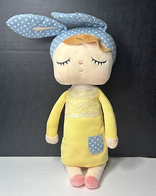 Me Too 16” Plush Stuffed Girl Bunny Ears Doll Dress Soft Lovey Yellow Dress Baby • $9.99