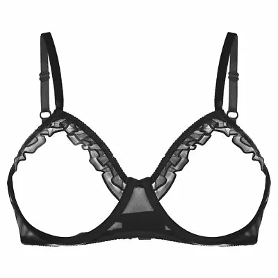 Women Erotic Sexy Lace Lingerie Bra Sexy Bralette Open Cups Underwear Lingerie • £5.99