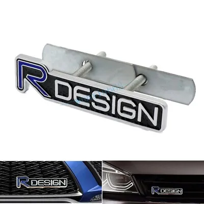 R DESIGN Car Front Grill Grille Kidney Badge Metal Emblems Decal BLUE Fits All • £5.98