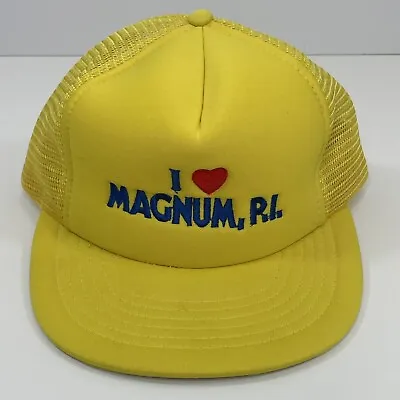 Vintage 1983 I Love Magnum PI Snapback Mesh Trucker Hat Universal City Studios • $36.15