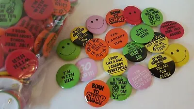 100 Pack Vintage Pinback Buttons Mixed Variety Bulk Lot • $17.50