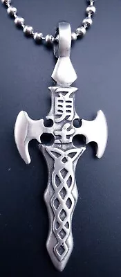 Sword Necklace Stainless Chain New Pendant Celtic Blade Dagger Medieval • $29