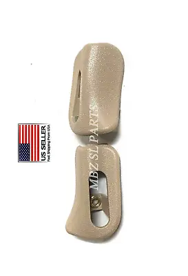 2 TEXTURED Beige Sun Visor Trim Caps (L & R) Mercedes R129 SL500 SL600 94-01 • $46.95