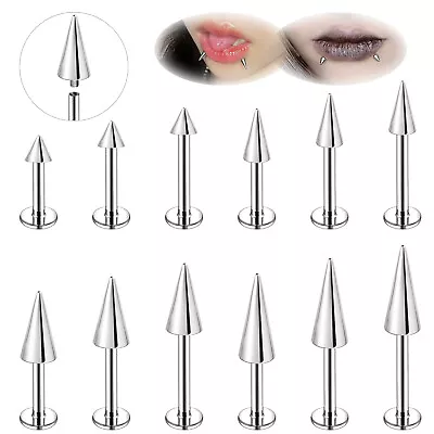 3Pcs/Set Large Spike Labret Studs Stainless Steel Ear Helix Tragus Lip Piercings • $9.90