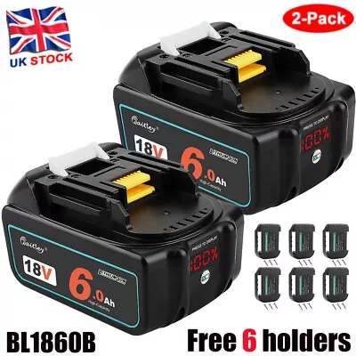 2x Makita BL1860 18V 6.0Ah Li-ion LXT Battery BL1830 BL1850B BL1860B BL1840 TOOL • £52.89