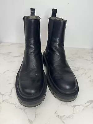 Zara Boots Leather Black Size 7 • $18.30