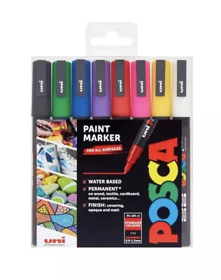 Uni Posca PC-3M Standard Paint Pen Starter Pack Marker Pen 8 Colours Pack Of 8 • £12.99