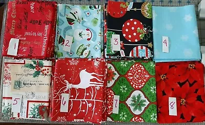 Christmas Quilt Fabric FQ FAT QUARTERS Ornaments Snowflakes Postal Snowman U Pic • $4.95