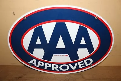 1956 AAA Approved Gas Station Restautant Hotel 16  Porcelain Metal Sign • $125