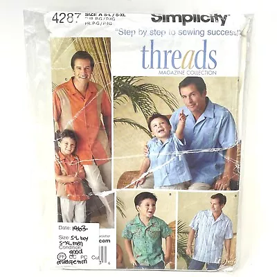 Vintage Simplicity Threads Sewing Pattern 4287 Men Boys Button Down Short Sleeve • $3.99
