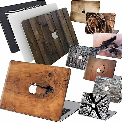 Wood Pattern Rubberized Hard Cut Case Cover For New Macbook Air Pro 13 14 15 16 • $17.08