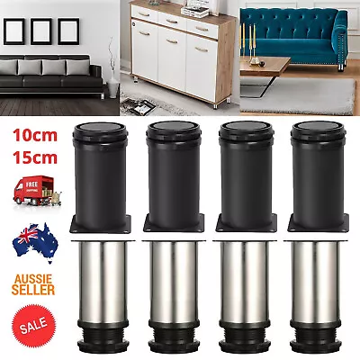 $17.85 • Buy 4Pcs Adjustable Metal Furniture Legs Cabinet Sofa Kitchen Bed Couch Feet 10/15cm