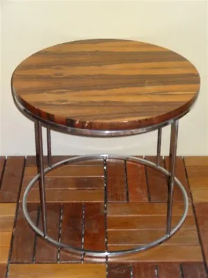 $275 • Buy 1960s 1970s Mid-Century Modern Milo Baughman Chrome & Rosewood Round Table