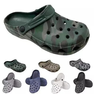 Mens Summer Garden Nursing Hospital Cutout Clog Mule Beach Rubber Sandles Shoes • £9.95