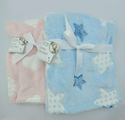 Baby  Soft Fleece Blanket 75cm X 100cm For Pram Car Crib Moses Basket . • £6.99