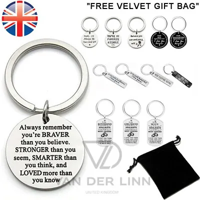 Personalised Engraved Key Ring Gift Keychain Husband Wife Mum Dad • £2.48