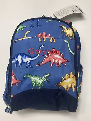 Pottery Barn GRAYSON Mono Mackenzie Blue Lunch Multi Dino Lunch Backpack • $15