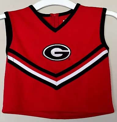 Georgia Bulldogs Kids Girls Size YXS Cheerleader Top Shirt Red Sewn Logo Cheer • $8.39