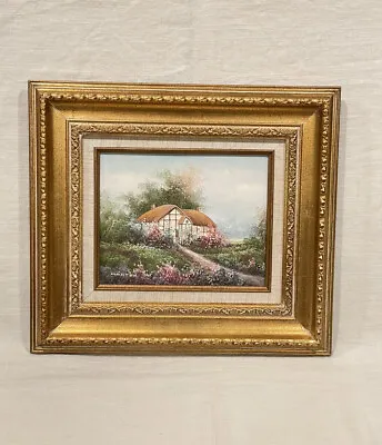 Vintage Marten Oil Painting ‘Country Get Away’ Cottage Meadow Country Signed • $89.79