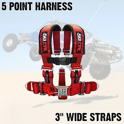 5 Point Harness 3  Wide Off Road 4x4 Sand Rail Rock Crawler J**p Dune Buggy RED • $124.99