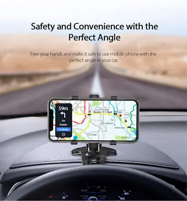 360° Rotating Clip-on Auto Car Mount Holder Braket For Mobile Phones GPS Sat Nav • £5.99