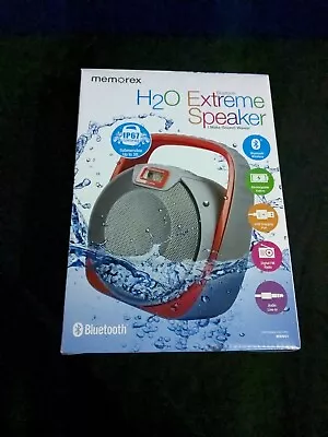 Memorex Bluetooth H20 Extreme SPEAKER Sound Waves IP67 Submersible FM Radio RED  • $20