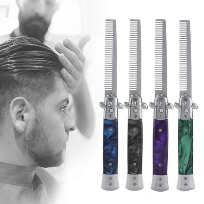 $16.59 • Buy With Switch Blade Foldable Portable Hair Comb Salon Styling Tools Spring Comb