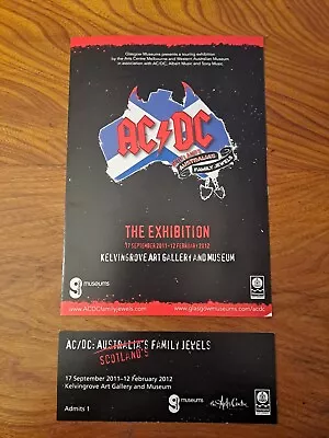 AC/DC Scotland's Family Jewels Exhibition Ticket And Pamphlet 2012 • £4.99