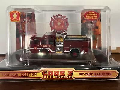 CODE 3 Boston Fire Dept E-One Cyclone Engine Truck 24  1:64 Scale New 12340 • $70.99