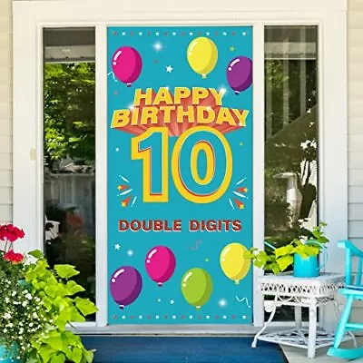 10th Birthday Door Banner Decorations Happy 10th Birthday Decorations For Bo... • $20.91