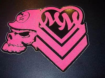 METAL MULISHA Heart Glitter Skull Skate Sticker 5.5  Motocross Skateboard Decal • $1.49