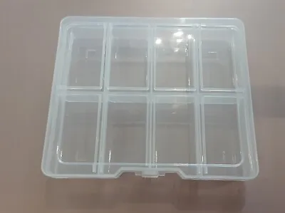 Small Clear Plastic 8 Compartment Storage Box With Lid Crafting Storage NEW • £3.50
