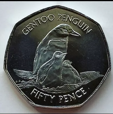 2021 Falkland Islands Gentoo Penguin 50p Coin Fifty Pence • £4.99