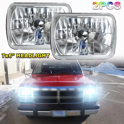 Pair 5x7  7x6  Headlights Hi/Lo Beam For Dodge D150 D250 D350 Ram 50 H4 JEEP • $84.99