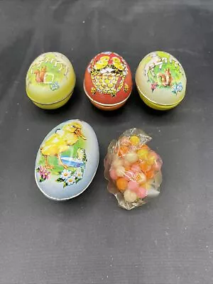 4 McCrory Corp Vtg Metal Easter Egg Candy Holder/ Hong Kong Made 1987 • $22.95