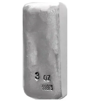 3 Troy Ounce Poured Silver Bar | .999 Silver • $98