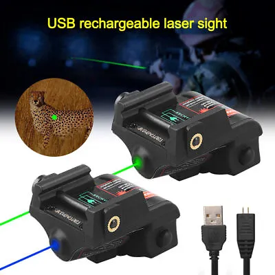 Mini Laser Sight Beam Green/Blue 20mm Rail USB Charging For Pistol Glock Taurus • $21.98