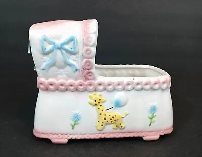 Vintage Relpo Musical Baby Nursery Planter Bassinet  Rock A Bye Baby  Boy & Girl • $14.97