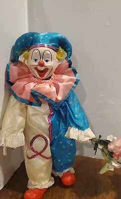 Vintage Heritage Mint Ltd Chester The Jester Clown Porcelain 16'' Doll 1989 • $24.99